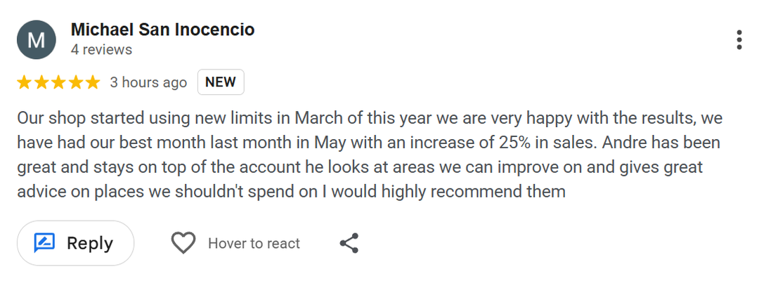 Michael San Inocencio, Animal Speedwerks - Google review